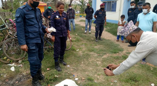 सुर्खेत प्रहरी द्धारा लागु औषध नष्ट