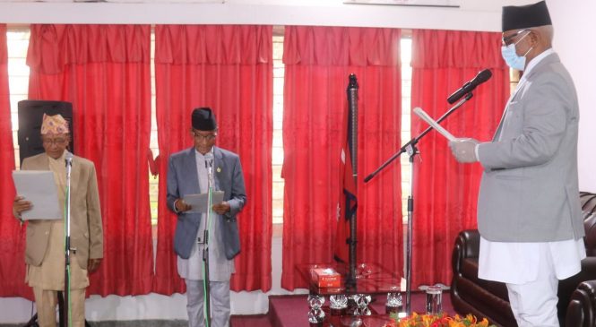काँग्रेसबाट सहभागी दुई मन्त्रीले लिए सपथ